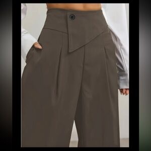 Elegant Brown High-Waisted Women's Pants